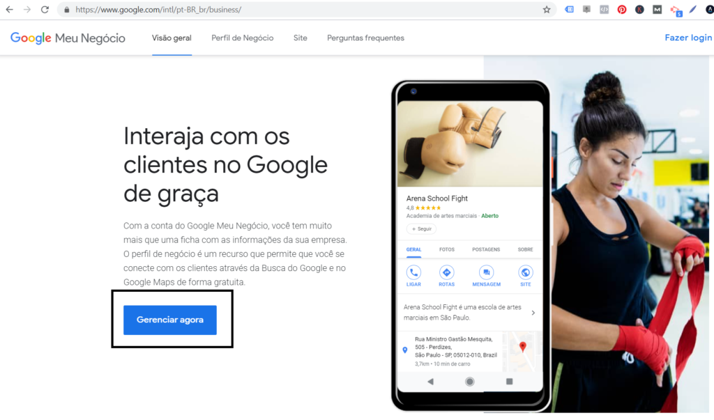 Passo 1 Cadastro Google Meu Negócio